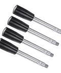 Revolving Crank Clamping Handle With M12 Male Thread 160mm Long Arm Handwheel 4 Piece Set in black chrome for lathe machinery