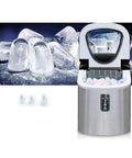 Countertop Ice Cube Maker 12kg Daily Yield Fast Chill Unit With Clear Window Self Draining System No Hookup Drama Food Safe Abs Shell, showing ice cubes in reservoir.