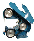 Heavy Duty Three Wheel Belt Grinder Plugs Straight Into Standard 110v Outlet And Serves Up Hella Smooth Variable Speed Tuning Up To 8000 Fpm for metalworking.