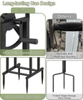 Comparison of Beefy Freestanding Garden Hose Reel ergonomic handle and sturdy four-spike base with competitor design