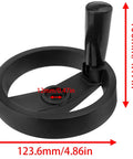 Beefed Up Handwheel For Lathe And Milling Machines, Rotating Handle For Drilling Machines And Crankshaft Lathes, dimensions shown