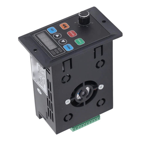 2 Pack Motor VFD Inverter Converts Single Phase 176-264V Input To 3 Phase Output, 400W Variable Frequency Drive For Small Workshops, Versatile VF Control And Settings For Motors, Fans, Pumps, black control panel with knob