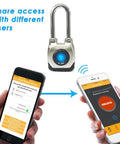 4th Gen Smart Padlock With Bluetooth And NFC Fob Weatherproof Tough As Nails Rugged Lock For Commercial Use demonstration with phones