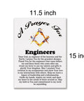 Engineer’s Prayer Canvas Wall Art For Office Decor And Home, Engineering Gift Poster 11.5x15 Inches, Framed Ready To Hang