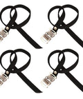 4 Pack Bike Pedal Toe Straps Universal Toe Clips With Clamp Lock For Outdoor Cycling And Indoor Stationary Training Durable Nylon