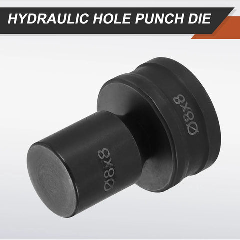 Hydraulic Hole Punch Die Set 8x8mm Square Hole for CH70 Electric Punching Machine with 40Cr Steel Black Finish in close-up view.