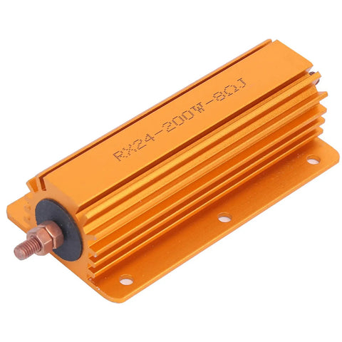 Heavy Duty 200W 8 Ohm High Power Resistor With Rugged Aluminum Housing And Mounting Holes, industrial resistor with finned aluminum body