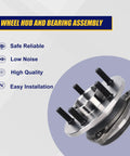 513158 Front Wheel Bearing and Hub Assembly For Jeep Wrangler and Cherokee Front End 1999 Through 2006 5 Lug Replacement
