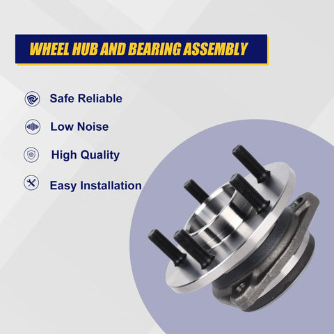 513158 Front Wheel Bearing and Hub Assembly For Jeep Wrangler and Cherokee Front End 1999 Through 2006 5 Lug Replacement