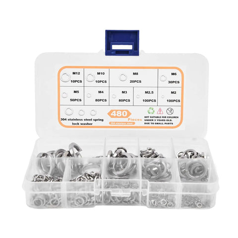 Flat Washer Set 480 Pcs 304 Stainless Steel Metric M2 To M10 Assortment Kit For Automotive Marine Electrical Appliance Hardware Repair Ideal For DIY Projects And Everyday Fixes Must Have, organized case