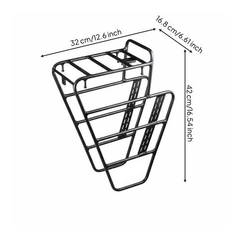Gravel Bike Front Rack Carrier For Bikepacking, 15kg Load Capacity, Aluminum Alloy Front Cargo Rack, universal fit with dimensions