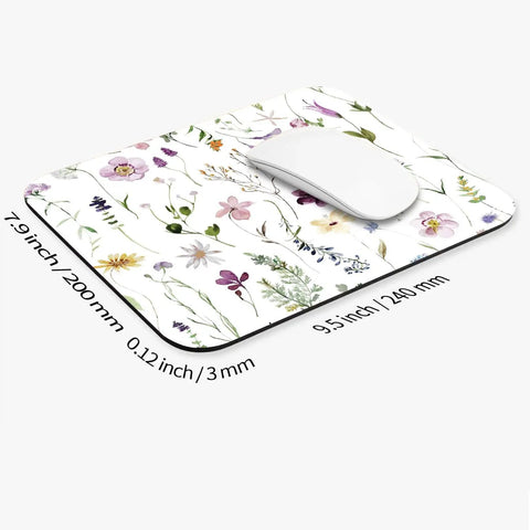 Flower Power Square Mouse Pad With Premium Texture Personalized Customizable Design Washable Surface Non Slip Rubber Base HD Full Color Print 9.5 by 7.9 Inch Computer Mouse Pad For Wireless Mice