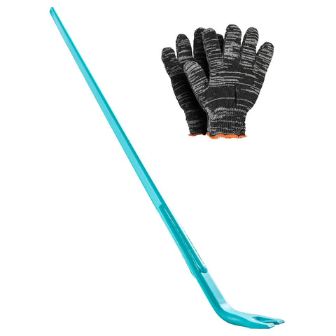 Monster Pry Bar With 52.5 Inch Carbon Steel Handle For Demolition And Concrete Teardown Heavy Duty Crowbar 2000lbs Prying Capacity with gloves
