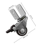 4 Pack Heavy Duty Swivel Casters Rolling Smooth As Silk With Retractable Kickback Locks For Living Room Furniture Workshop Carts And Storage Lockers Rock Solid Setup, features a push lock brake and poly wheel.
