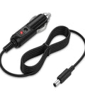 Car DC Power Adapter Built For Honeywell Dolphin 9500 9550 Handheld Scanner Charging Cradle On The Go Auto Boat RV Use 12V 24V DC Replacement Safe Fuse LED Interface showing coiled cable and LED