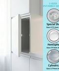 Straight Up Solid 164 Piece Pack Of Clear Self Adhesive Silicone Cabinet Door Bumpers and Furniture Protectors That Stop Door Slams Cold and Save Walls, showcasing clear bumpers in use on cabinet.
