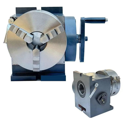 Premium 3 Jaw Chuck Indexing Head With Tailstock For Horizontal Or Vertical Use On Cnc Milling Machines heavy duty cast iron build.