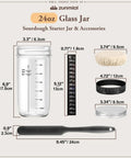 Sourdough Starter Kit 24 Oz With Date Marked Feeding Band Thermometer Cloth Cover And Metal Lid Reusable Home Baking Supplies