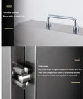 Weatherproof Stainless Steel Electrical Junction Box With Lock And Mounting Plate For Outdoor Use, Heavy Duty Enclosure To Protect Electrical Equipment From Rain, Dust, Snow And UV Rays, portable handle and triple hinge