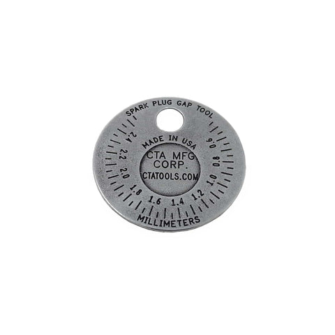 Coin-Style Spark Plug Gap Tool For Quick Checks, 0.020-0.100 In Gap Range, Plated Steel Build, Compact Auto Gauge