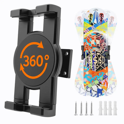360 Degree Rotating Skateboard Wall Mount For Dope Space Saving Display And Extending Wall Hanger Universal Floating Rack For Longboards And Decks Turn Your Boards Into Dynamic Wall Art While Keeping Them Handy In Black with colorful skateboard and mounting accessories