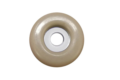 Heavy Duty 7/8 Inch Round Furniture Sliders Featuring Zero Friction Glide Tech For Slick Carpet And Wood Floor Moves While Shielding Surfaces From Scuffs Tan 8 Pack - Close-up view of a tan slider with a round design and center hole.