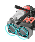 Close-up of Heavy Duty Portable Magnetic Drill Press With Rock Solid Suction Base Adjustable Speed Forward And Reverse Rotary Hole Cutter Tapping Machine.