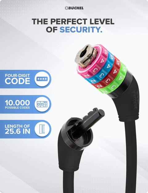 Kids Bike Lock Cable With 5 Digit Resettable Code Colorful No Key Needed Bicycle Lock For Bikes Scooters Trailers And Strollers Easy To Use Anti Theft Security Lock