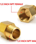 10 Pack Brass Pipe Fittings Reducer Adapter 1/2 Inch NPT Male to 1/2 Inch NPT Female Garden Hose Connector