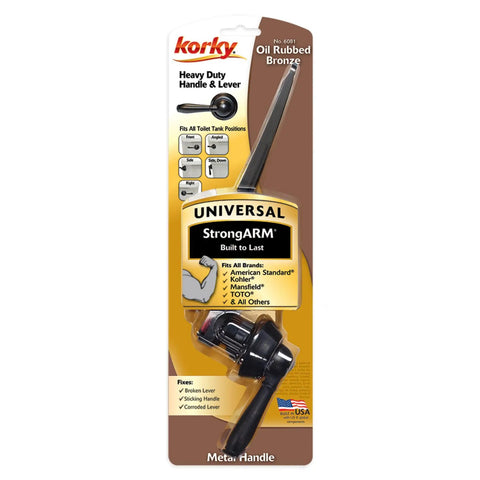 Strongarm Toilet Tank Lever with Universal Fit for Front Angled Side Left or Right Mount Toilets in Oil Rubbed Bronze Faucet Style