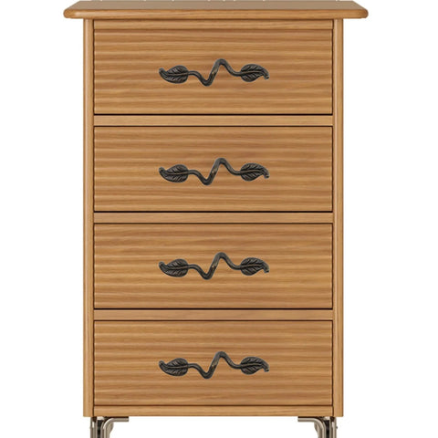Front view of dresser with Leaf Shape Drawer Pull Handle Set 6 Pieces 3 Inch Hole To Hole Bronze Twig Branch Cabinet Pulls.