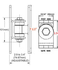 Heavy Duty Sealed Bearing Gate Hinges For Outdoor Gates Up To 1000 Lbs, Bolt On Or Weld On, Adjustable Yoke Pivot CI3700 Gate Hinge Pair, Black Built For Outdoor Use, Tough As Nails, 7.5in