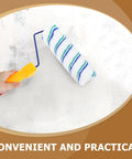 Two Piece Seamless Corner Paint Roller With Dual Grip Handles For Conquering Wall Edges And Tight Corners Lint Free Rolling Design in use.