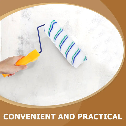 Two Piece Seamless Corner Paint Roller With Dual Grip Handles For Conquering Wall Edges And Tight Corners Lint Free Rolling Design in use.