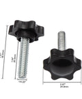 1/4-20 Threaded Knurled Thumb Nuts With Black Knobs For Quick Clamping, Durable Grip Screws Featuring Hex Star Pattern