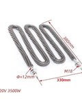 Straight Up Heavy Duty 220v Finned Heating Element Electric Fin Heater 3.5kw 4kw stainless steel construction with dimensions