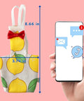 Bird Diaper Harness And Leash Set For Pets, lemon yellow with red bow, dimensions 8.66x3.74 in, breathable cotton, pink background