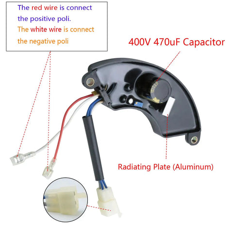 Heavy Duty AVR Generator Automatic Voltage Regulator For 5000W To 9500W Portable Gen Sets with 400V 470uF Capacitor close-up view
