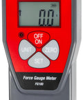 Digital Force Gauge For Tension And Compression With 110 Lb Capacity Peak Hold Backlit LCD High Accuracy 0.5 Percent Load Cell Measures Pull And Push Forces For QC Research And Field Testing, red handheld meter