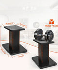 12 Inch Tall Wood Speaker Stands Set Of 2 For Home Theater HiFi Desktop And Satellite Speakers Durable MDF Monitor Stands