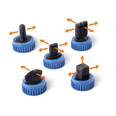 Silicone Glue Applicator Tips For Domino Joints 6 Plus 6 Pack With Caps And Cleaning Tools, visible in different angles