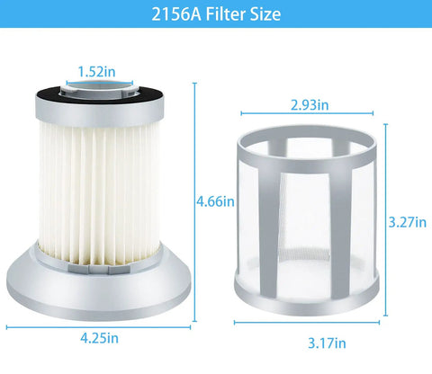 Two Pack Replacement Filter Fits BISSELL Zing Bagless Canister Vacuum Models 2156 2156A 2156E 1665 16652 1665W Part 1613056 Easy Install