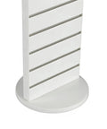 Base of Two Sided Slatwall Counter Spinner Display Rack In Maple Finish For Giftware And Jewelry, Rotating Spin Rack With Black Base