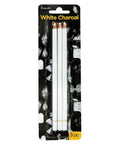 Three Pack White Charcoal Pencil Set For Drawing Sketching Shading Blending And Highlights On Dark Paper Top Notch Pro Grade Quality