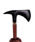 Black Handle Axe Walking Cane With Antique Lock Three Part Open Vintage Walking Stick Durable Aluminum And Wood Build