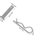 Heavy Duty 122Pcs Stainless Steel Clevis Pins And Cotter Pins Assortment Kit with measurements, corrosion resistant.