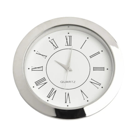 MINI Clock Insert Quartz Movement 55mm With Gold Or Silver Tone Bezel And Stainless Back with Roman numerals