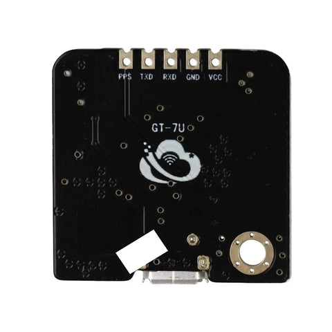 Back view of 2 Pack GPS Module GT U7 With Plug And Play USB Port And Active Antenna, showing connection ports and circuit design.
