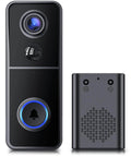 Wireless 2K HD Doorbell Camera With Ring Chime, No Wires Needed, Battery Powered, Night Vision, Two Way Audio, PIR Motion Detection