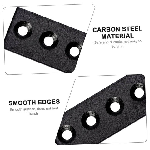 Close-up of Track Splicing Connector For Barn Door Track With Flat Bracket No Fuss Smooth Operation Hardware showing holes